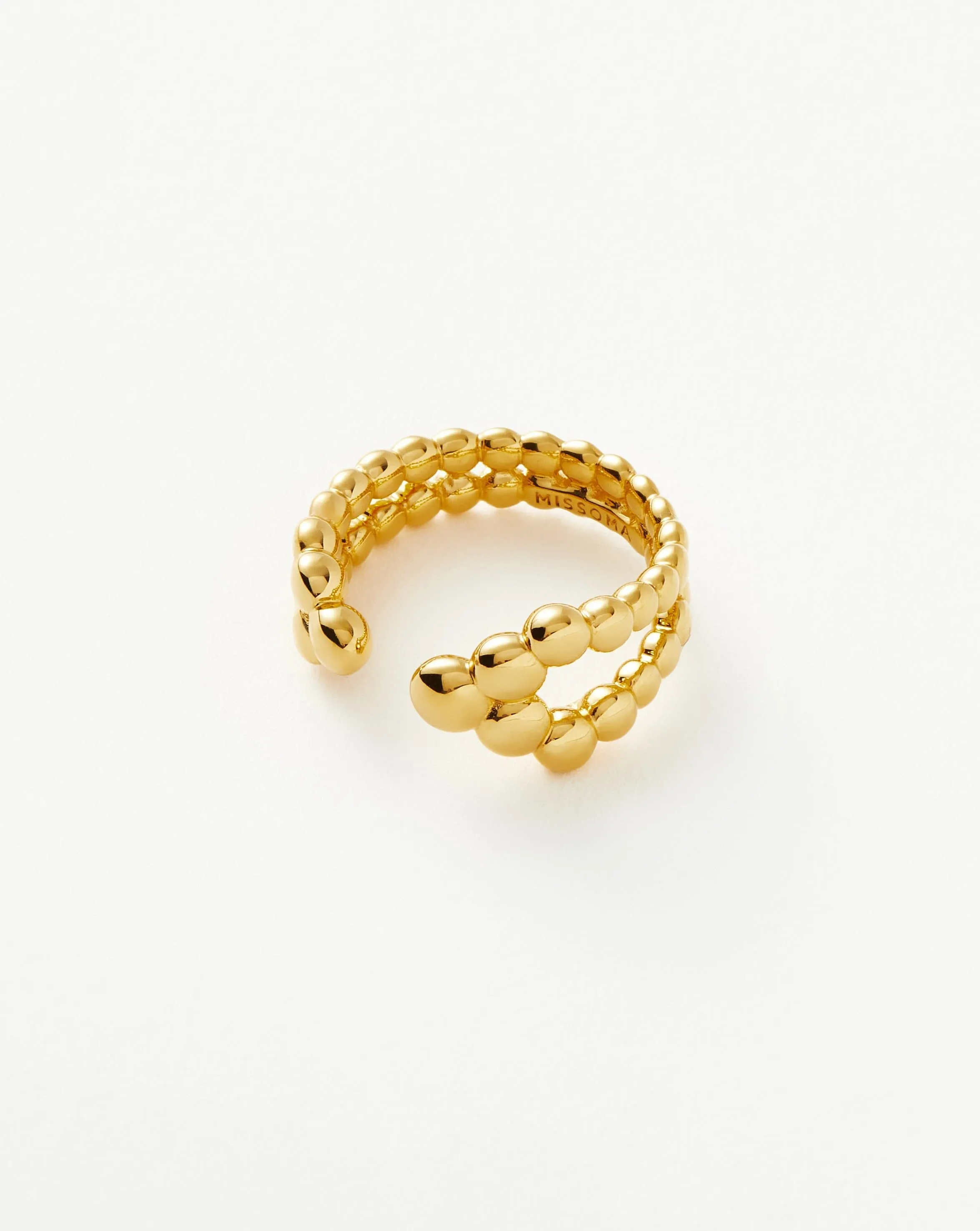 Beaded Open Ring | 18ct Gold Vermeil