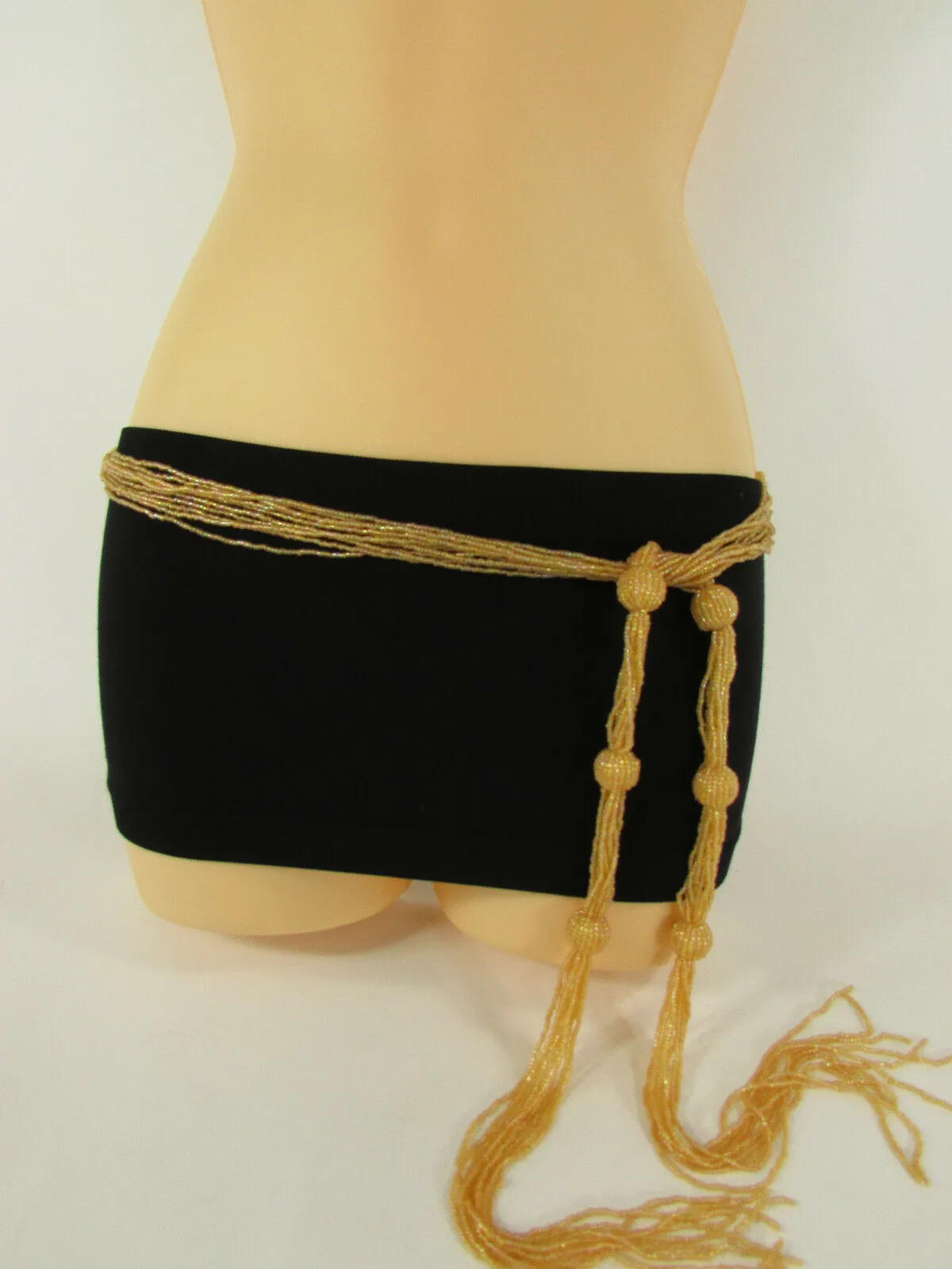 Beaded Wrap Around Tie Belt