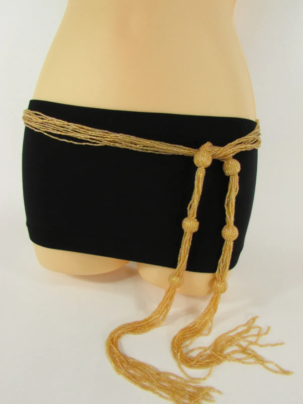 Beaded Wrap Around Tie Belt