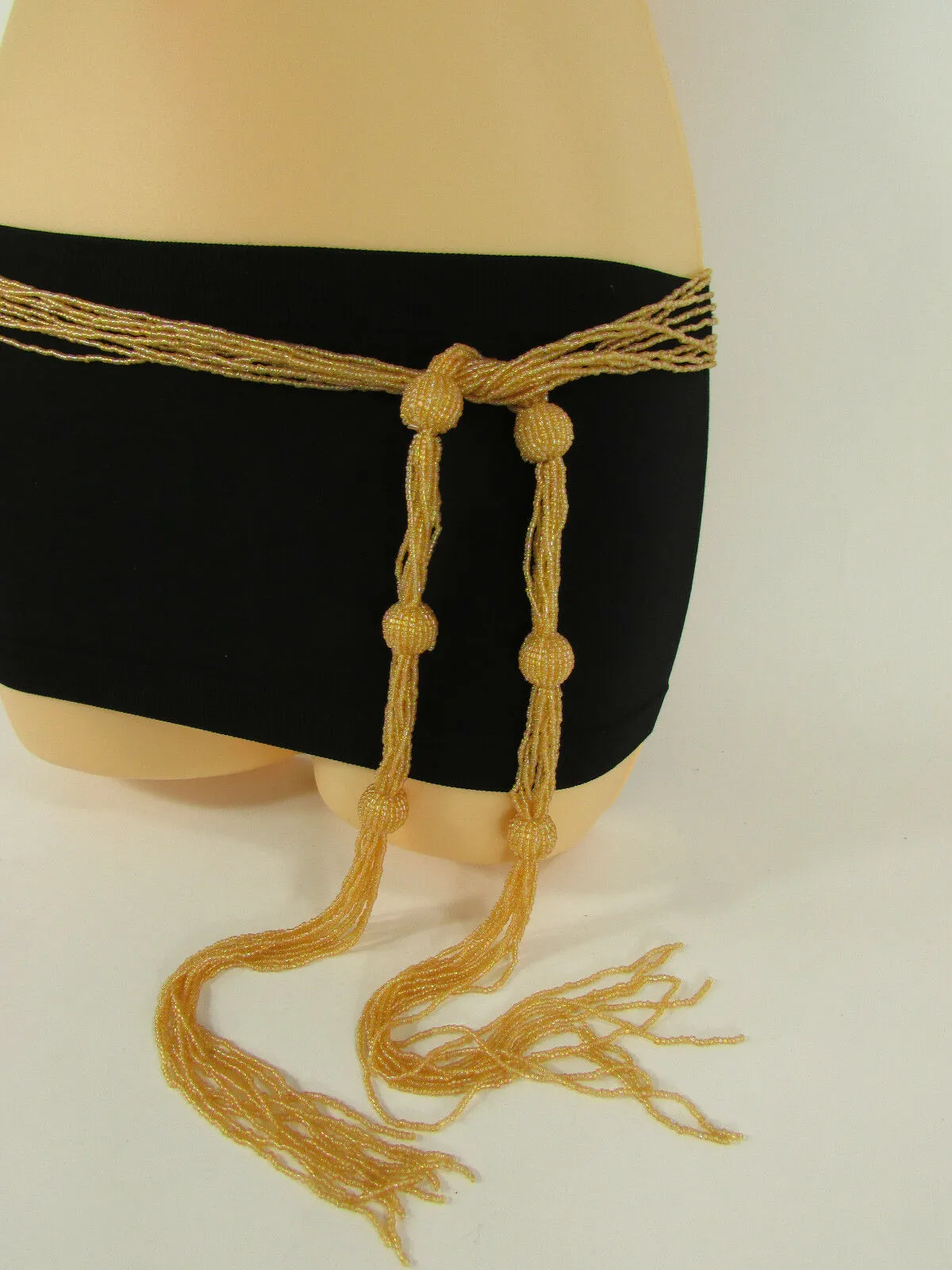 Beaded Wrap Around Tie Belt