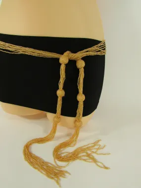 Beaded Wrap Around Tie Belt