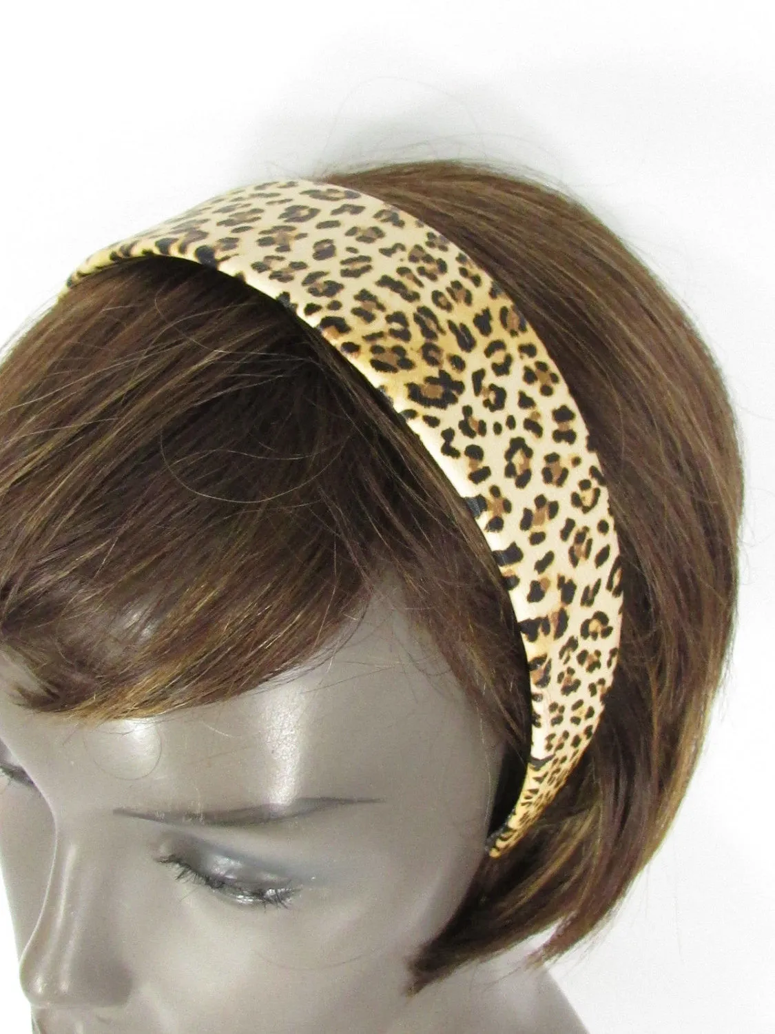 Beige Brown Animal Print Leopard Head Wide Band Chic Women Trendy