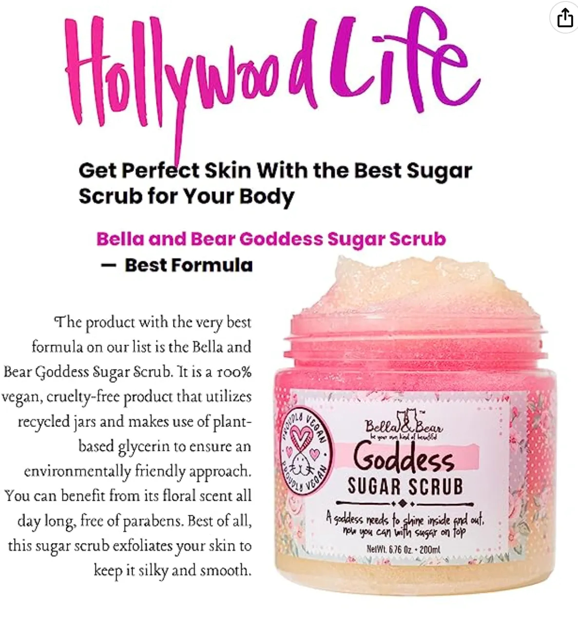 Bella & Bear - Goddess Sugar Scrub - Travel Size