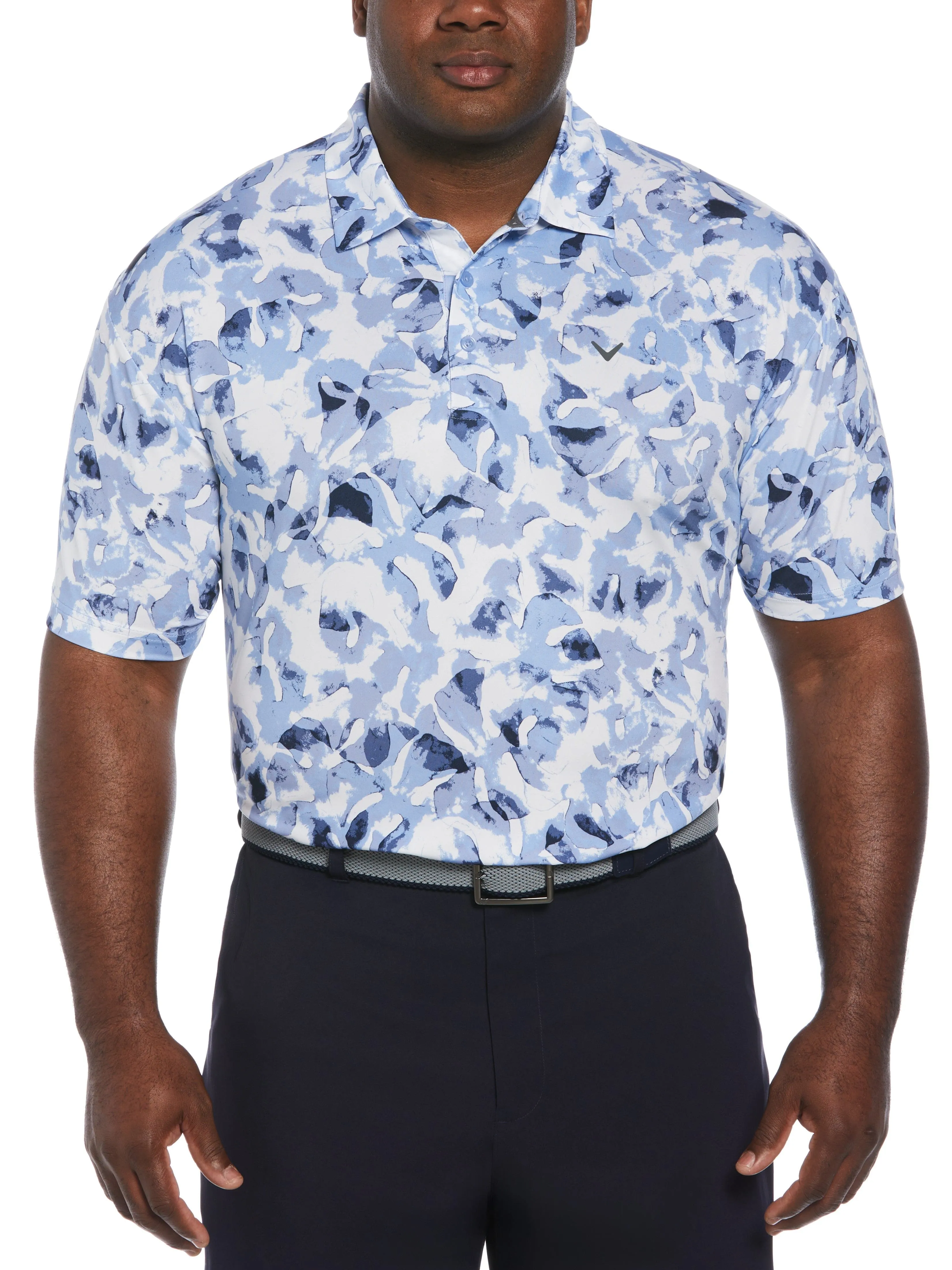 Big & Tall All Over Tie Dye Palm Print Polo