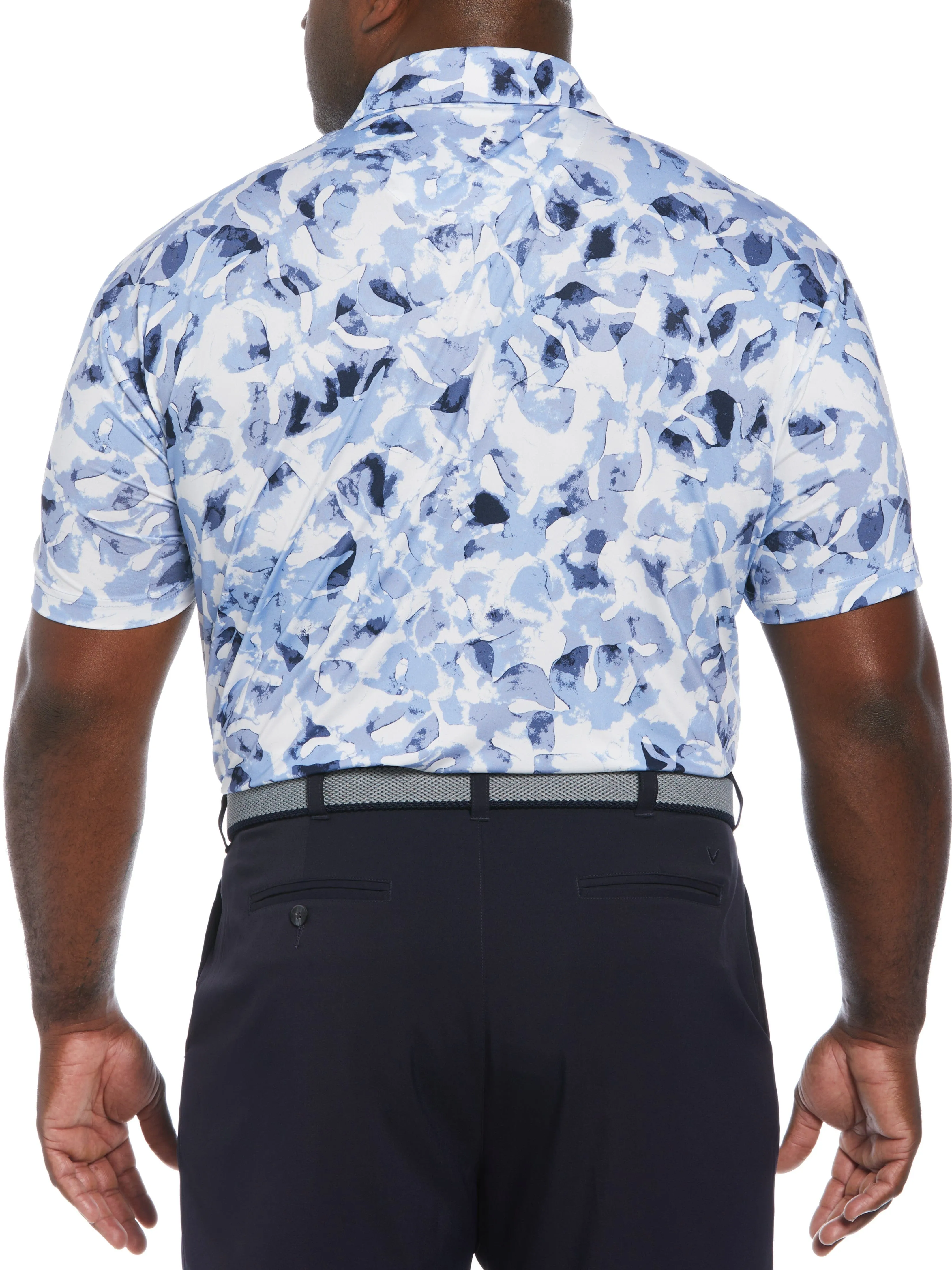 Big & Tall All Over Tie Dye Palm Print Polo