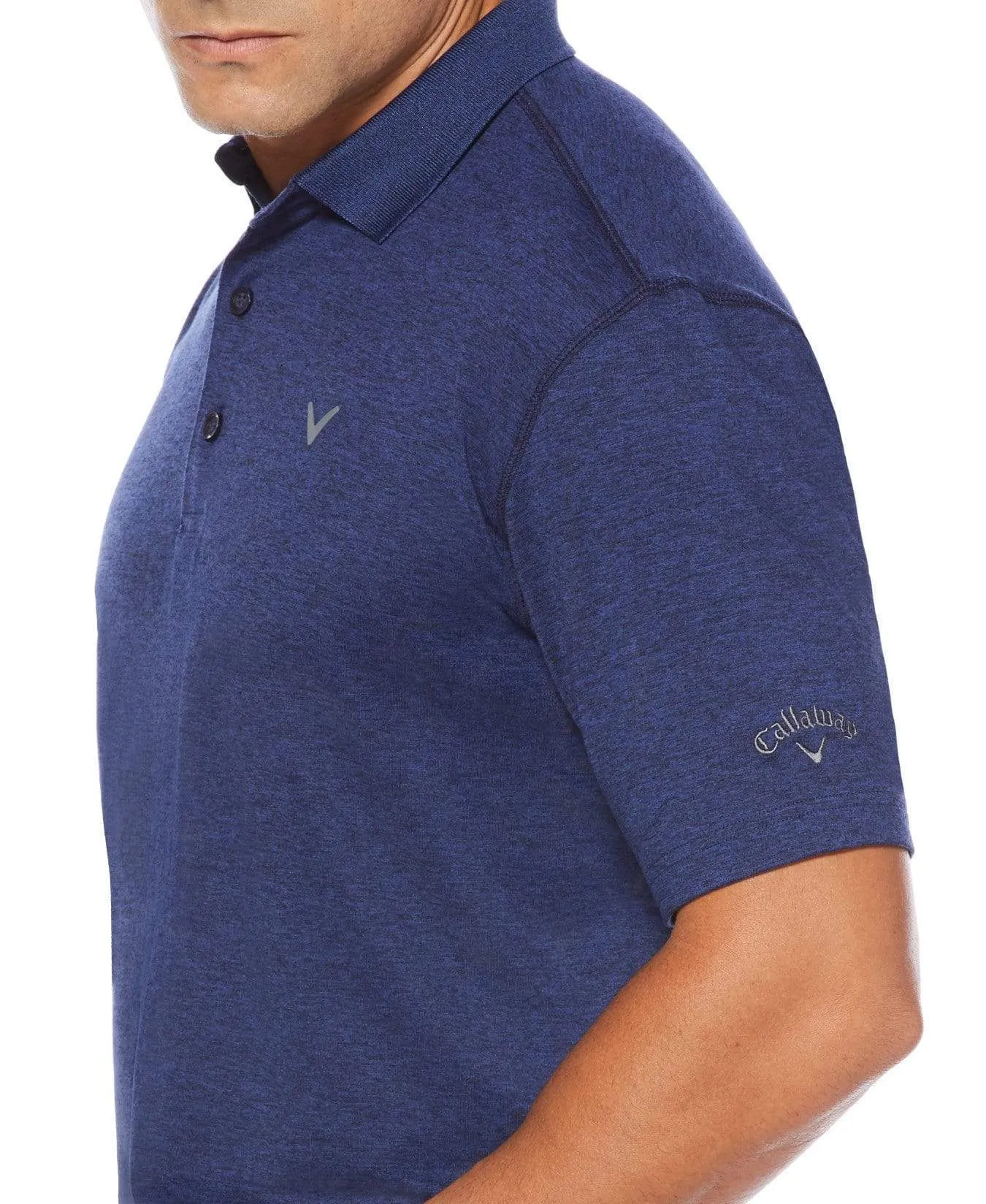 Big & Tall Cooling Heathered Polo With Chevron