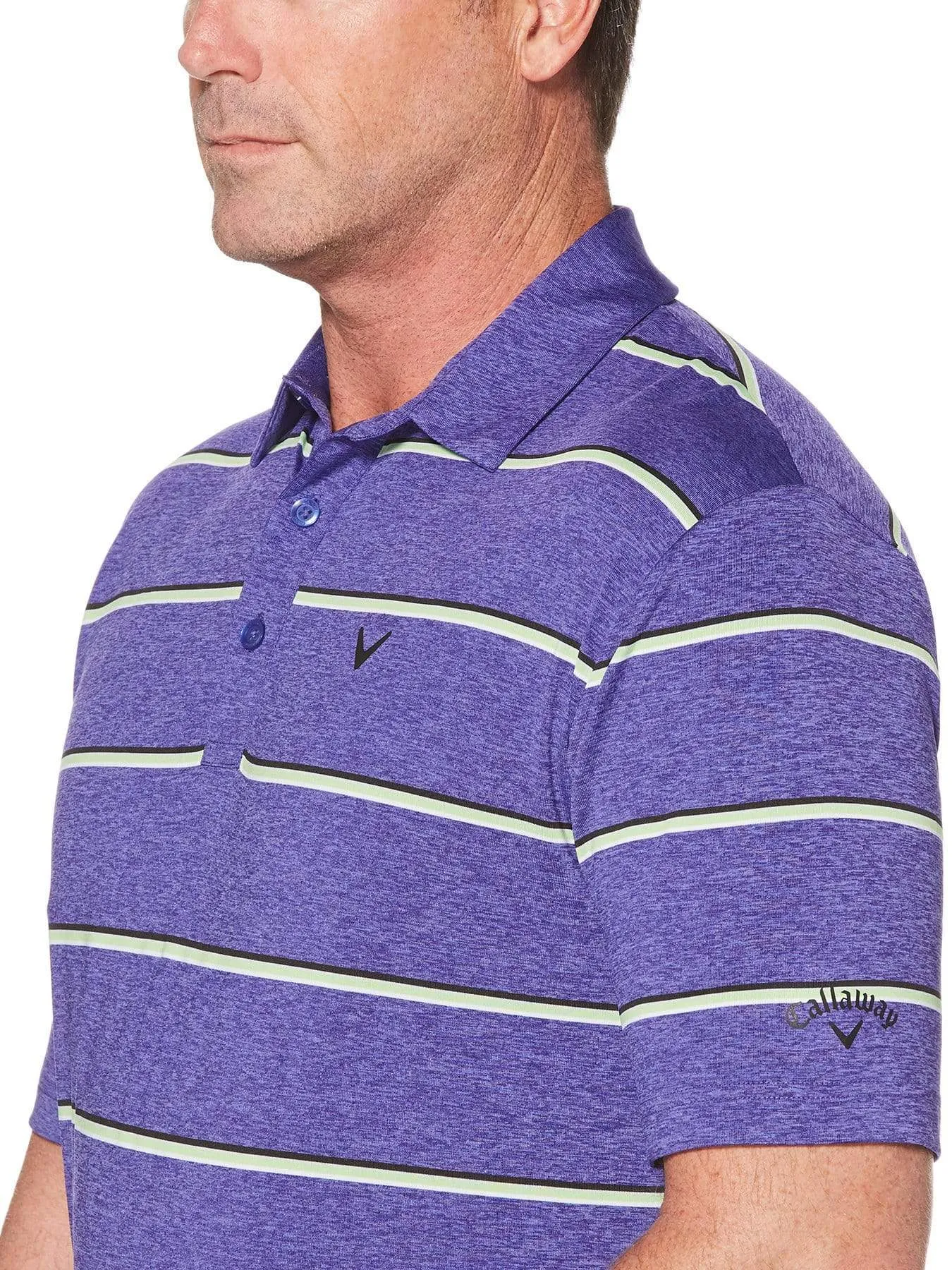 Big & Tall Cooling Roadmap Stripe Polo With Chevron