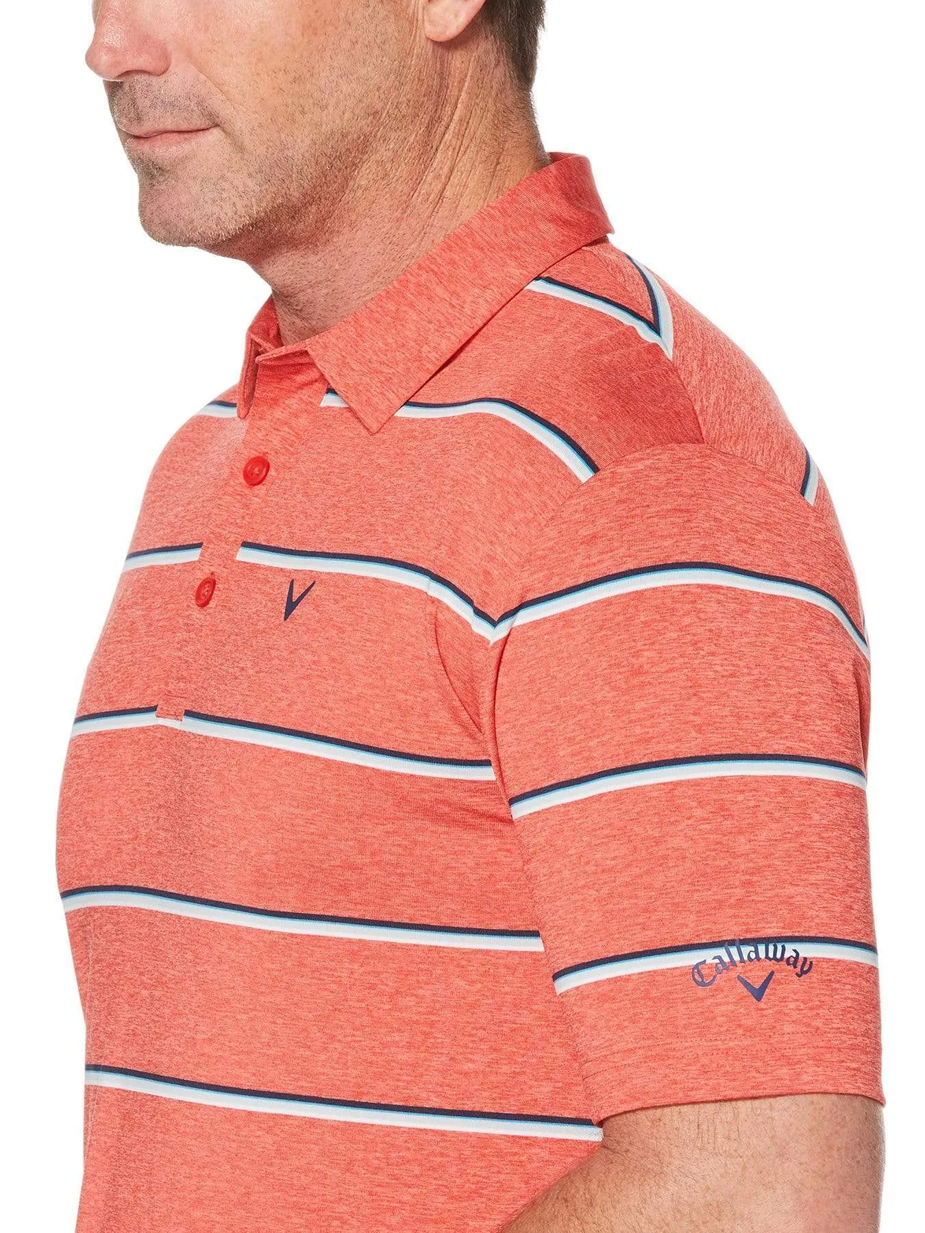 Big & Tall Cooling Roadmap Stripe Polo With Chevron