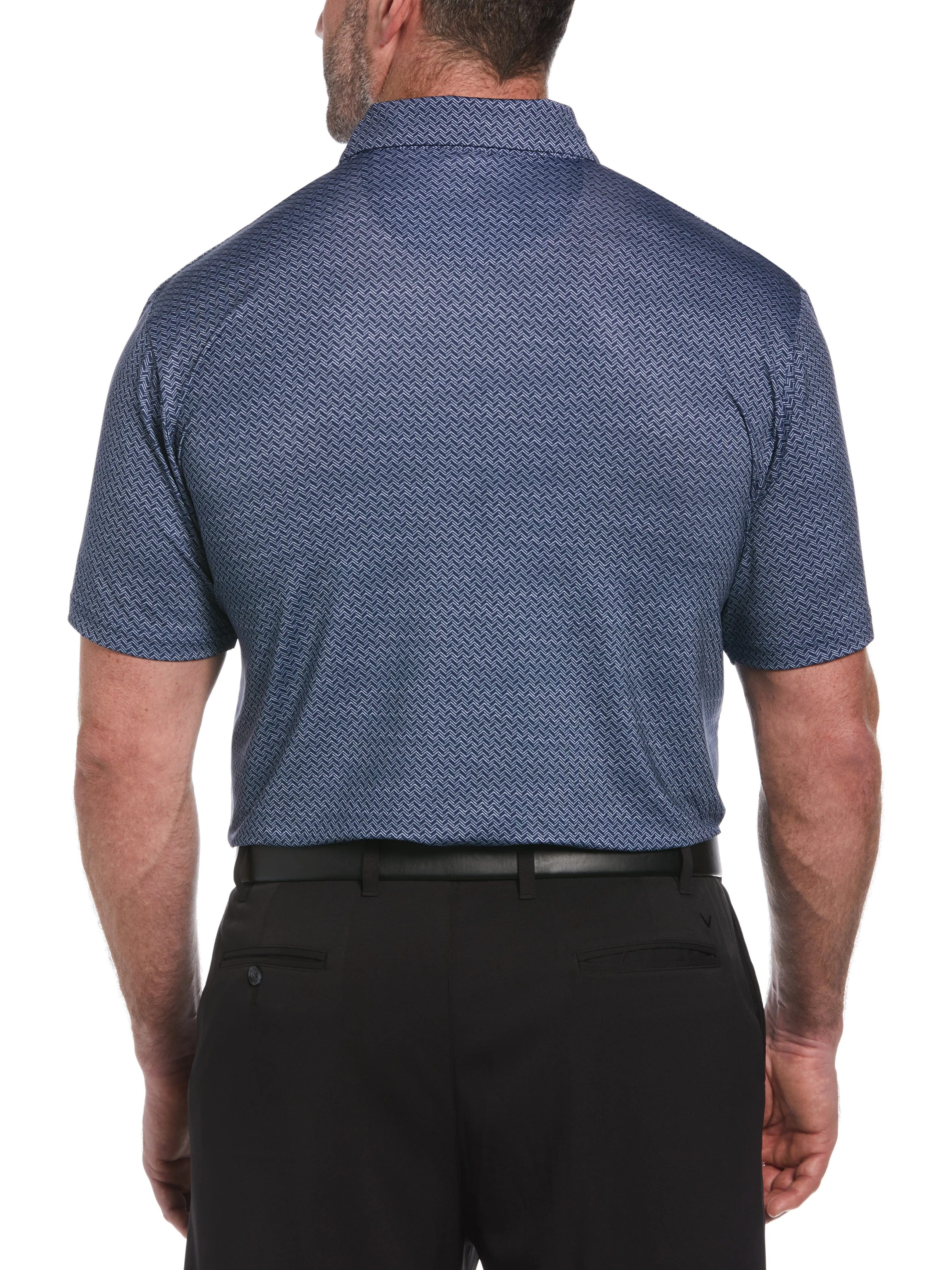 Big & Tall Herringbone Print Polo