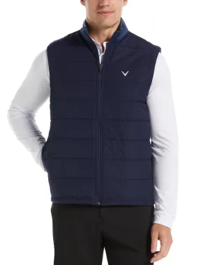 Big & Tall Mixed Media Full Zip Puffer Golf Vest