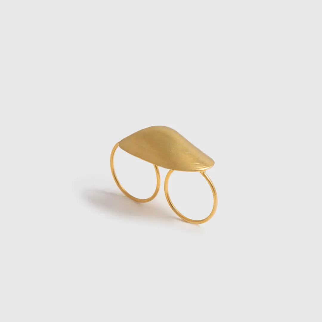 Big clam - ring - silver 925 - gold plated