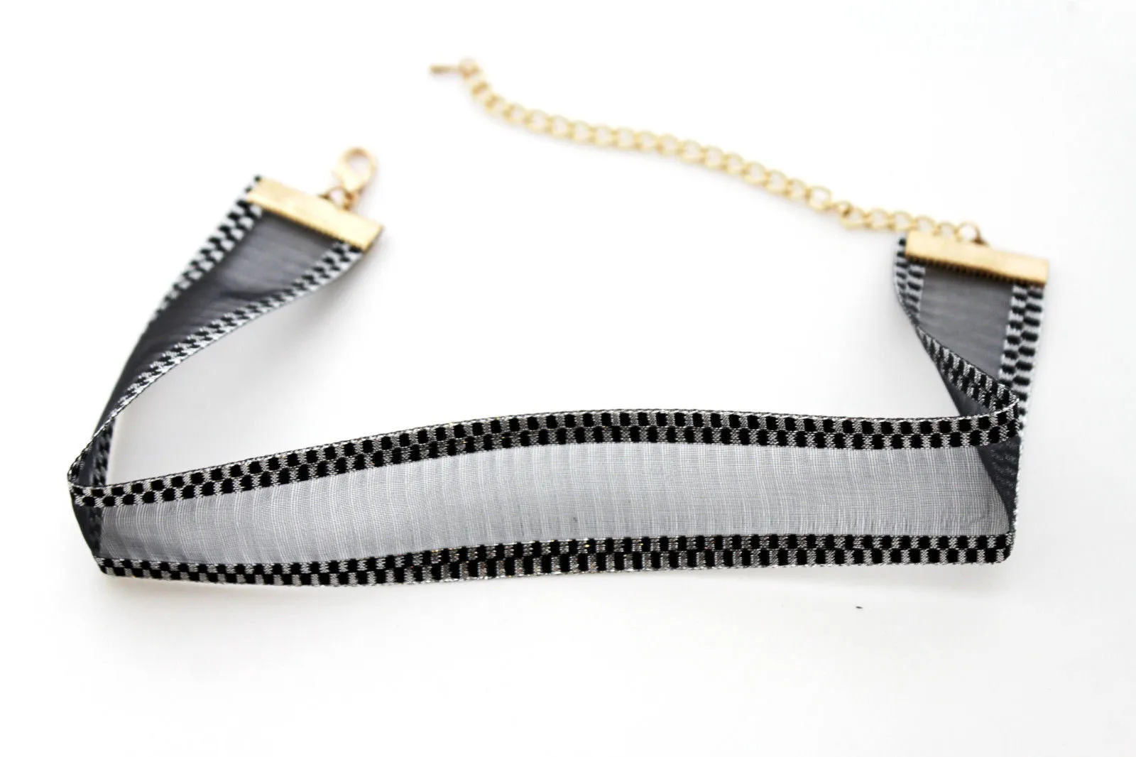 Black Mesh Fabric Choker Necklace