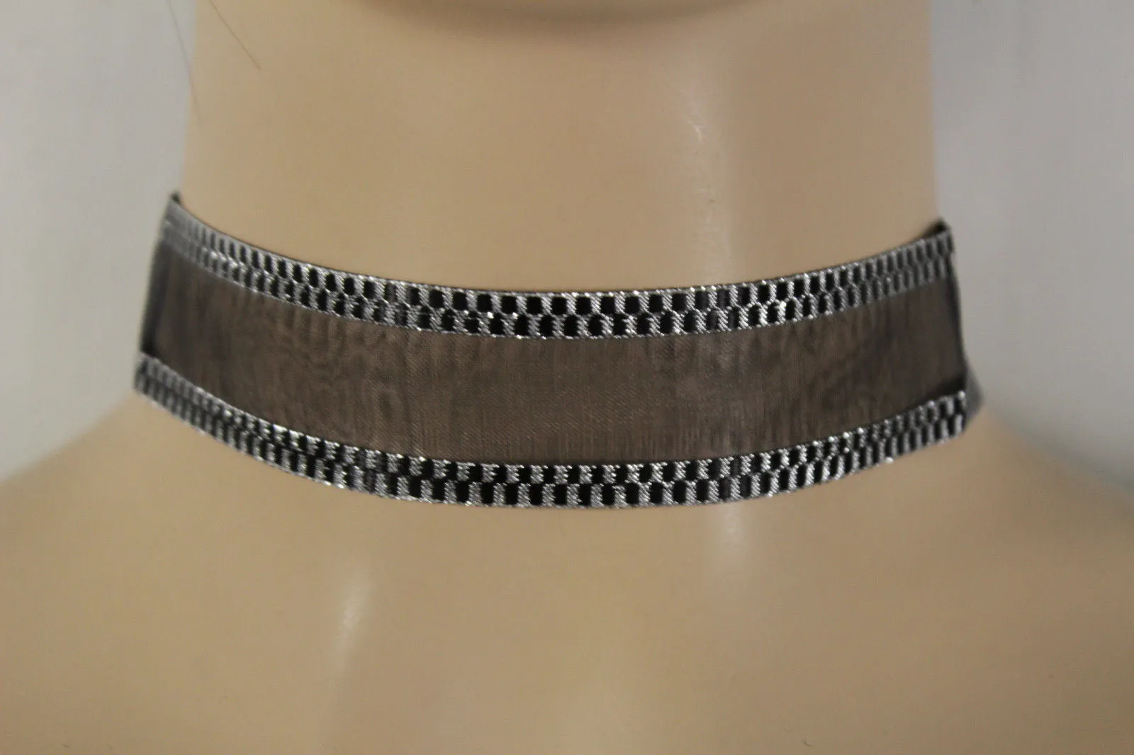 Black Mesh Fabric Choker Necklace