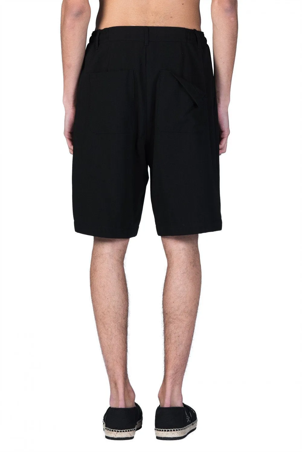 Black String Waist Shorts