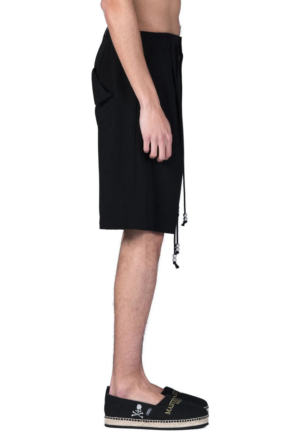 Black String Waist Shorts