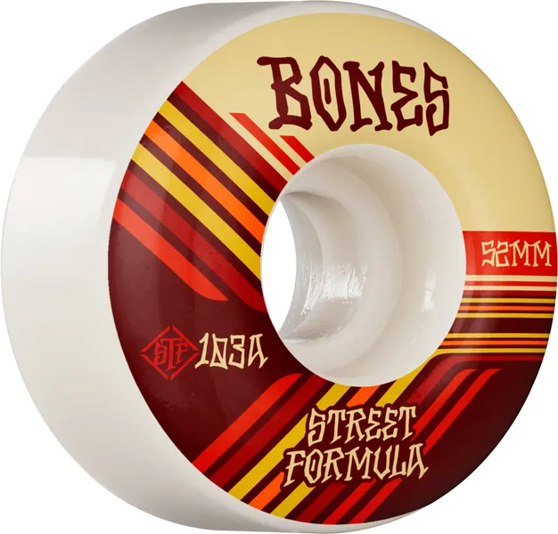 BONES WHEELS ( JEU DE 4 ) STF V4 RETROS 103A WHITE WIDE