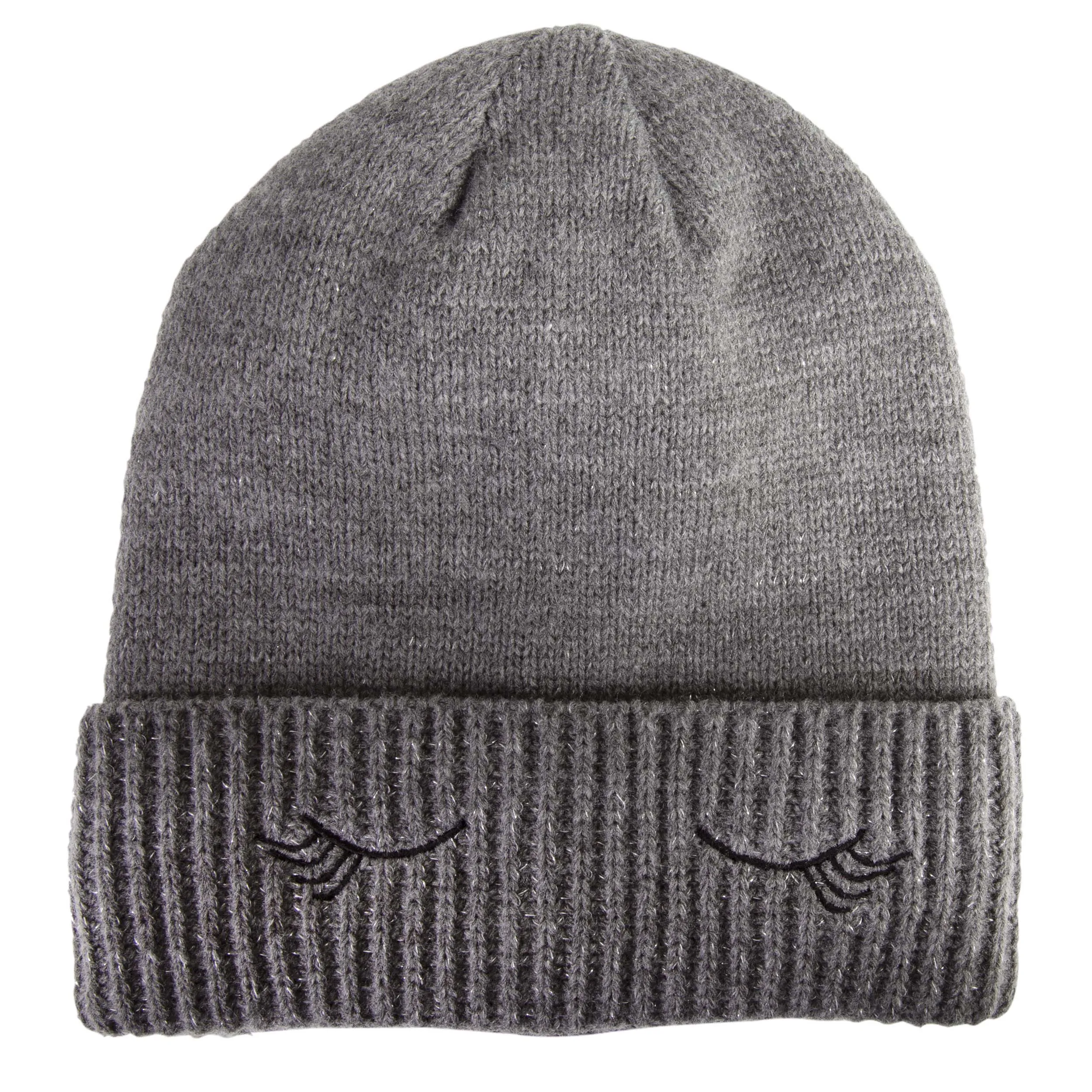 Bonnet Broderie Cils 10/12 ans Gris