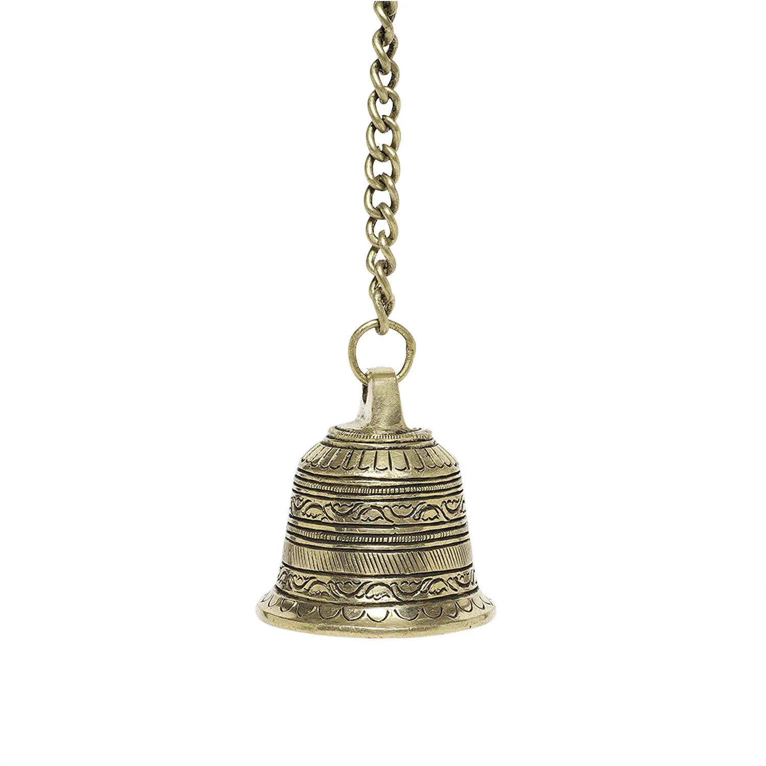 Brass Engraved Temple Bell - 3 in