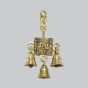 Brass Ganesha and Laxmi Temple Bell 5 in x 7 in