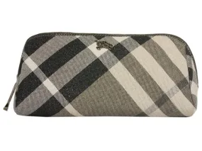 Burberry Black Metallic Check Make-Up Bag