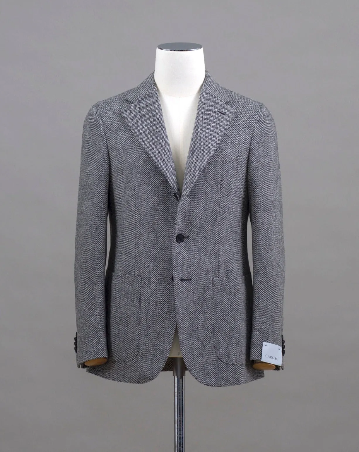 Caruso Soft Tweed Jacket / Light Grey