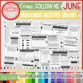 CFM D&C Placemat Activity Sheets {JUNE 2021} PRINTABLE