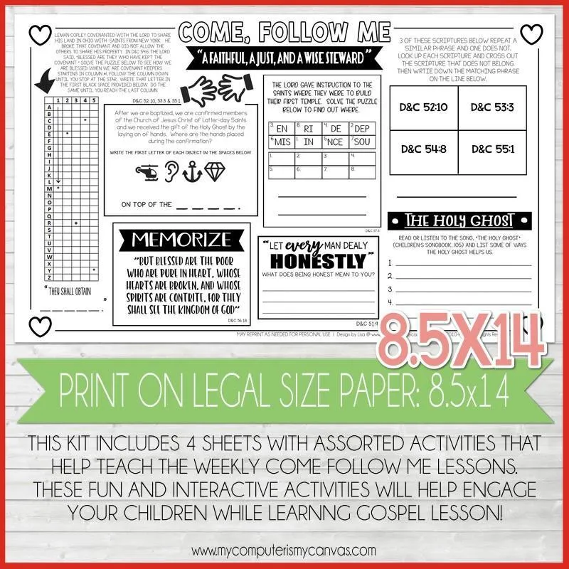 CFM D&C Placemat Activity Sheets {JUNE 2021} PRINTABLE