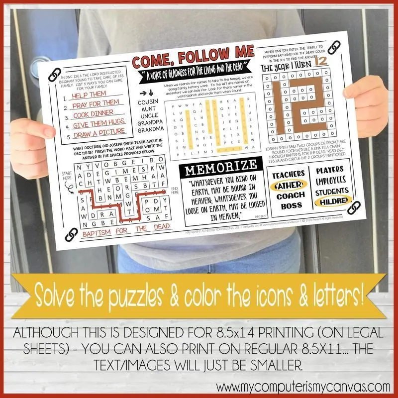 CFM D&C Placemat Activity Sheets {NOV 2021} PRINTABLE