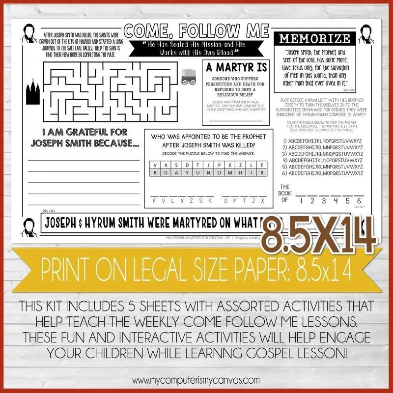 CFM D&C Placemat Activity Sheets {NOV 2021} PRINTABLE