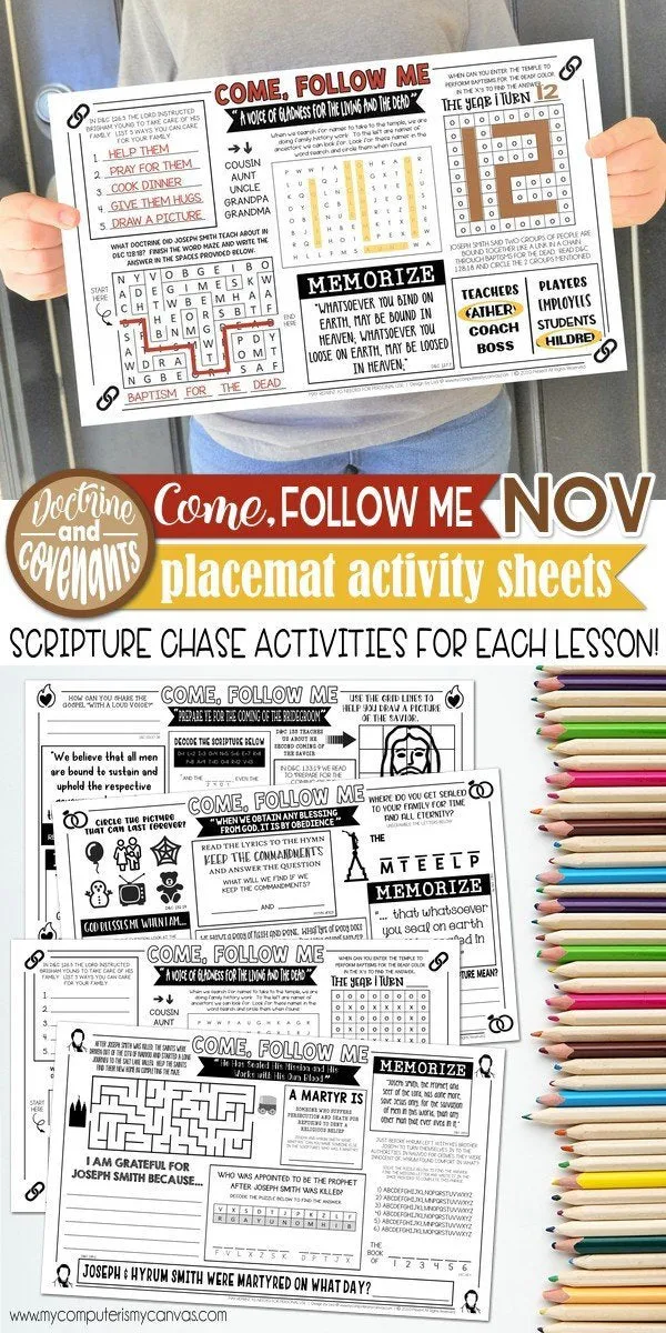 CFM D&C Placemat Activity Sheets {NOV 2021} PRINTABLE