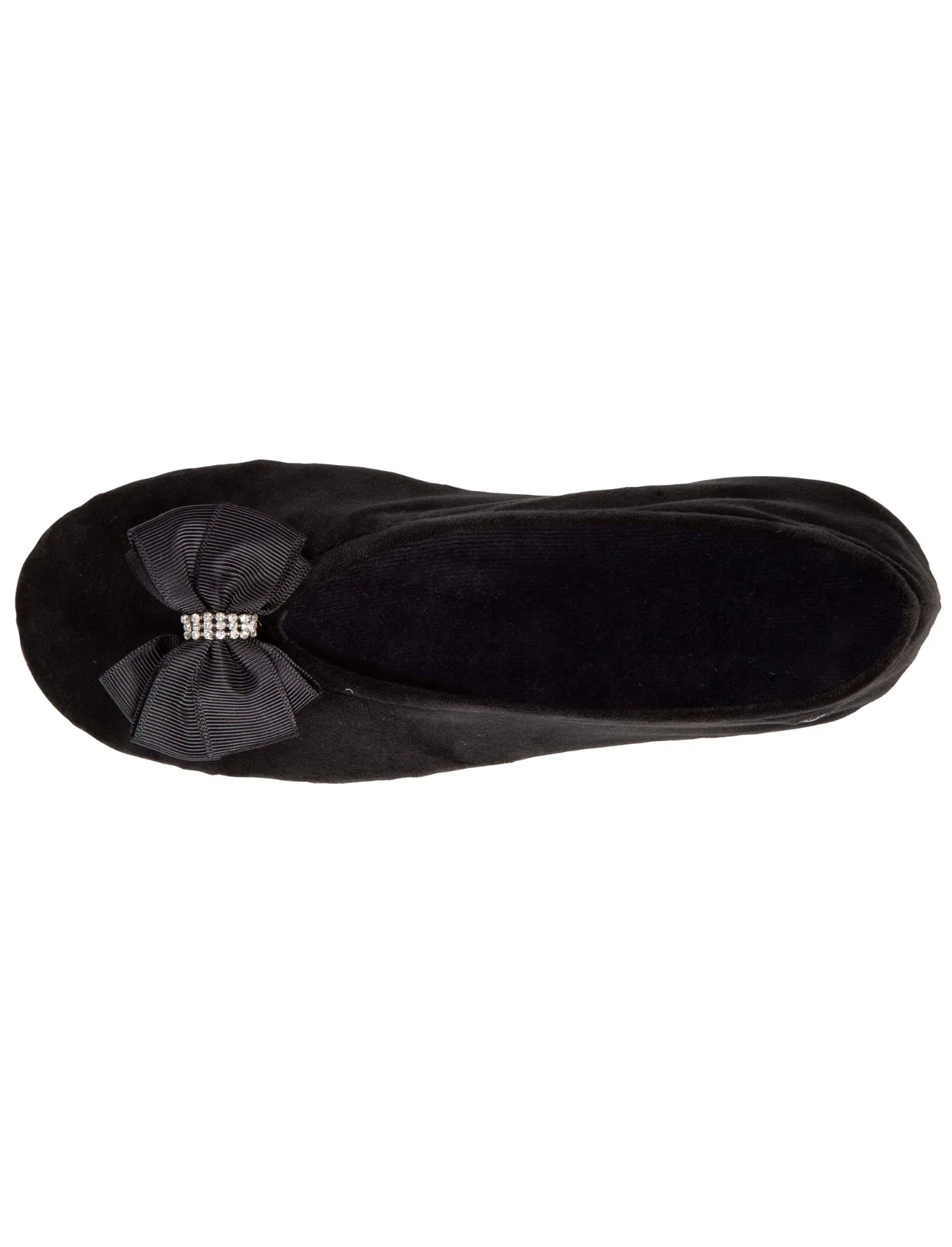 Chaussons ballerines Femme noeud précieux Noir