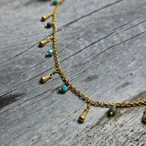 Chrysocolla Stardust Necklace - Gold