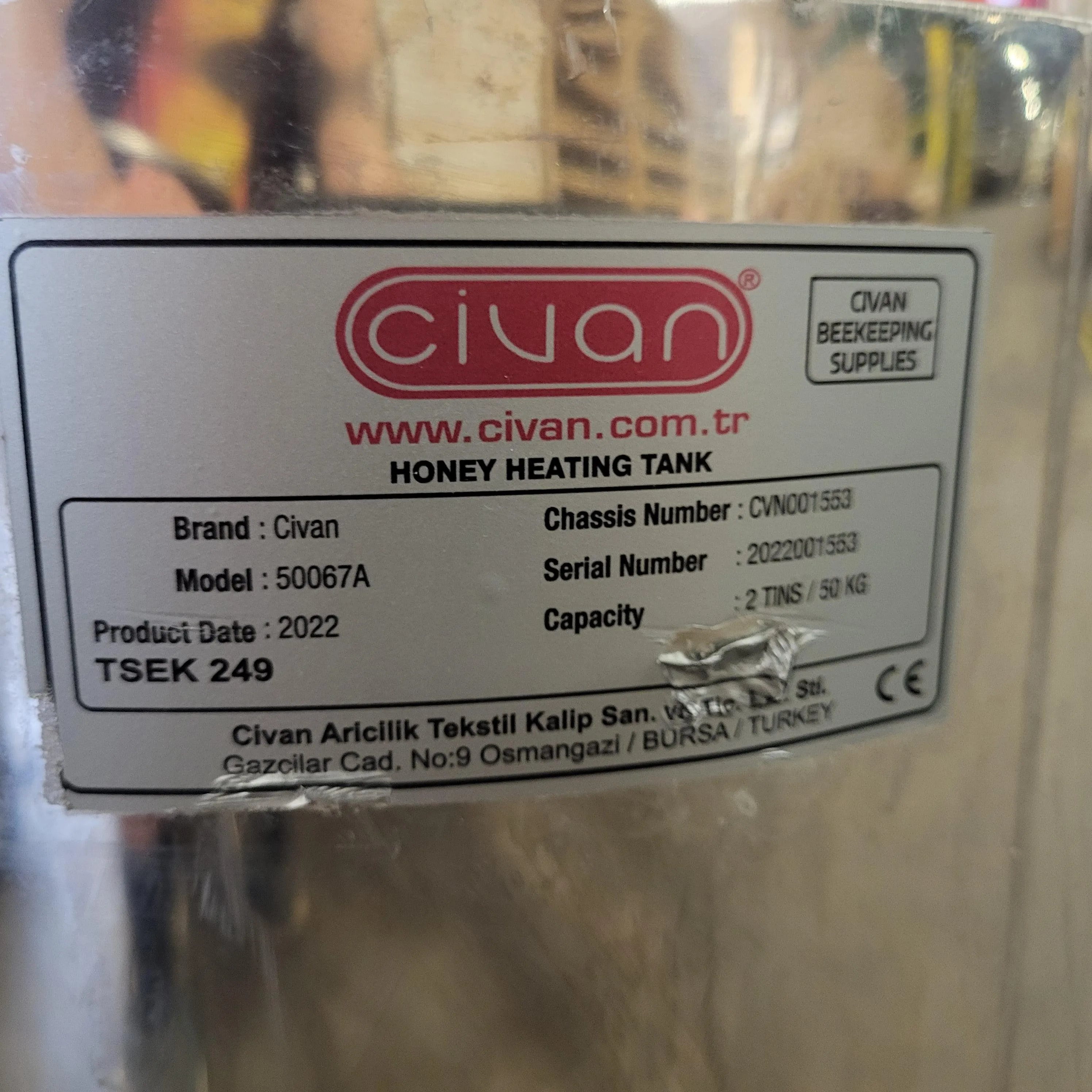 Civan Jacketed Honey Bottling Tank with No Drip Valve