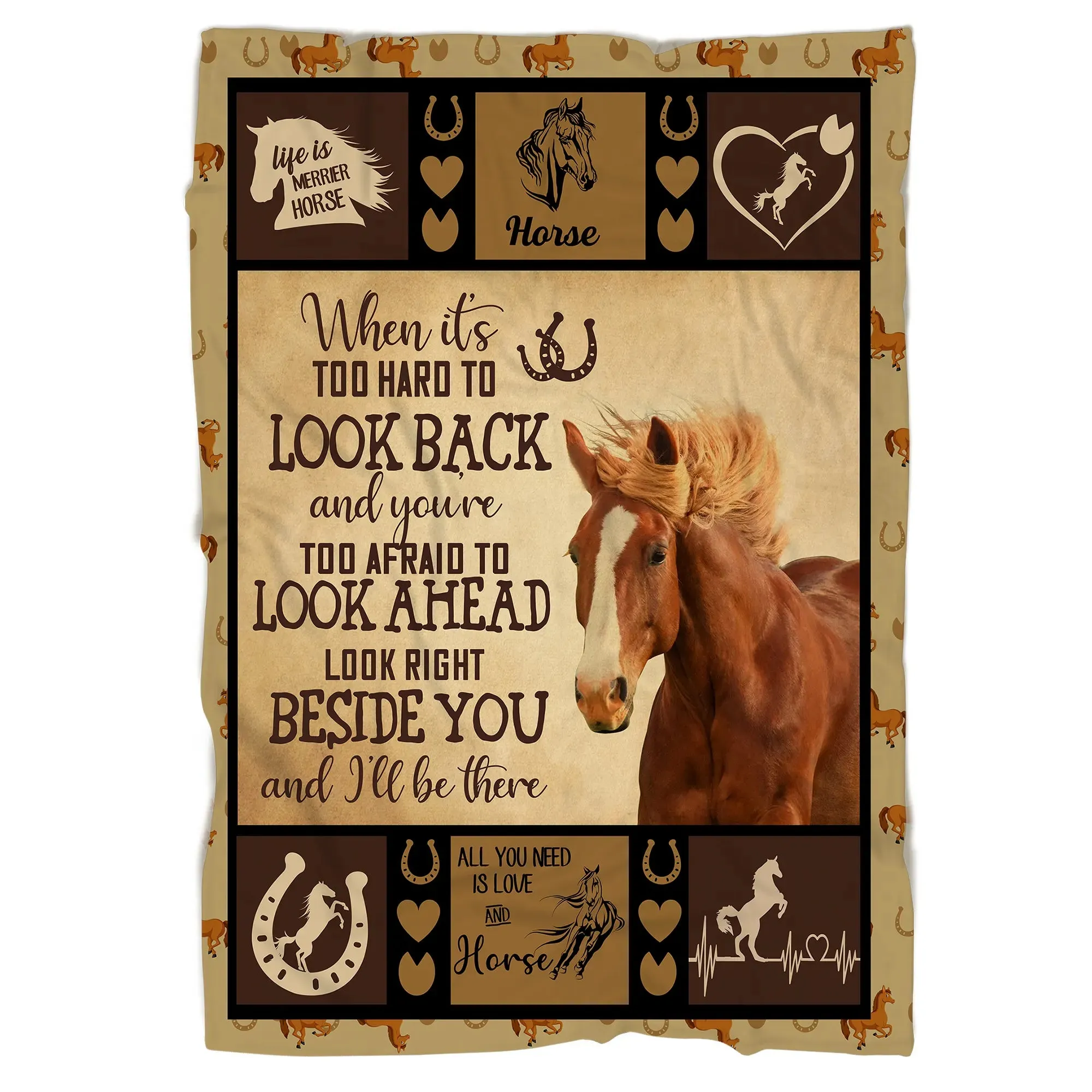 Couverture Les chevaux Cadeau Fan des Chavaux, Quater Horse, Message et Citation d'Amour - CTS18062222