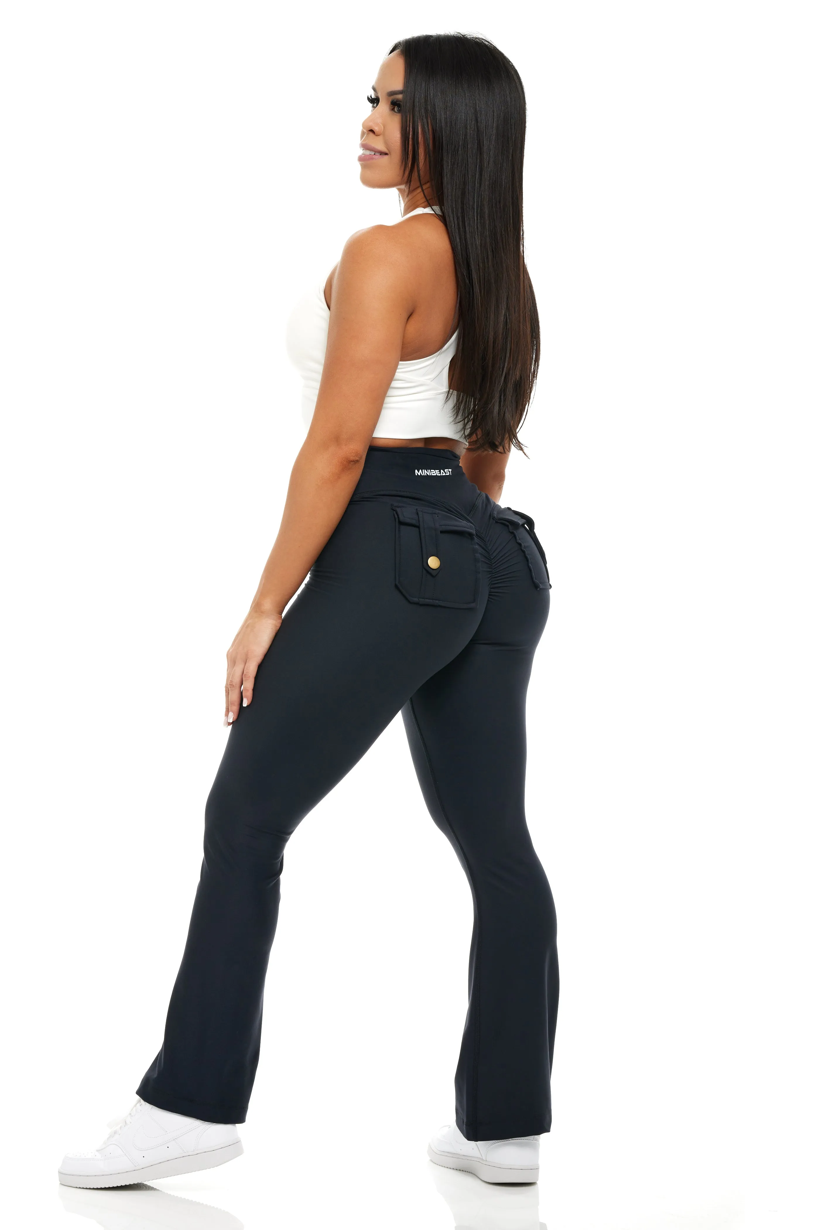 Curve-V Cargo Flare Leggings