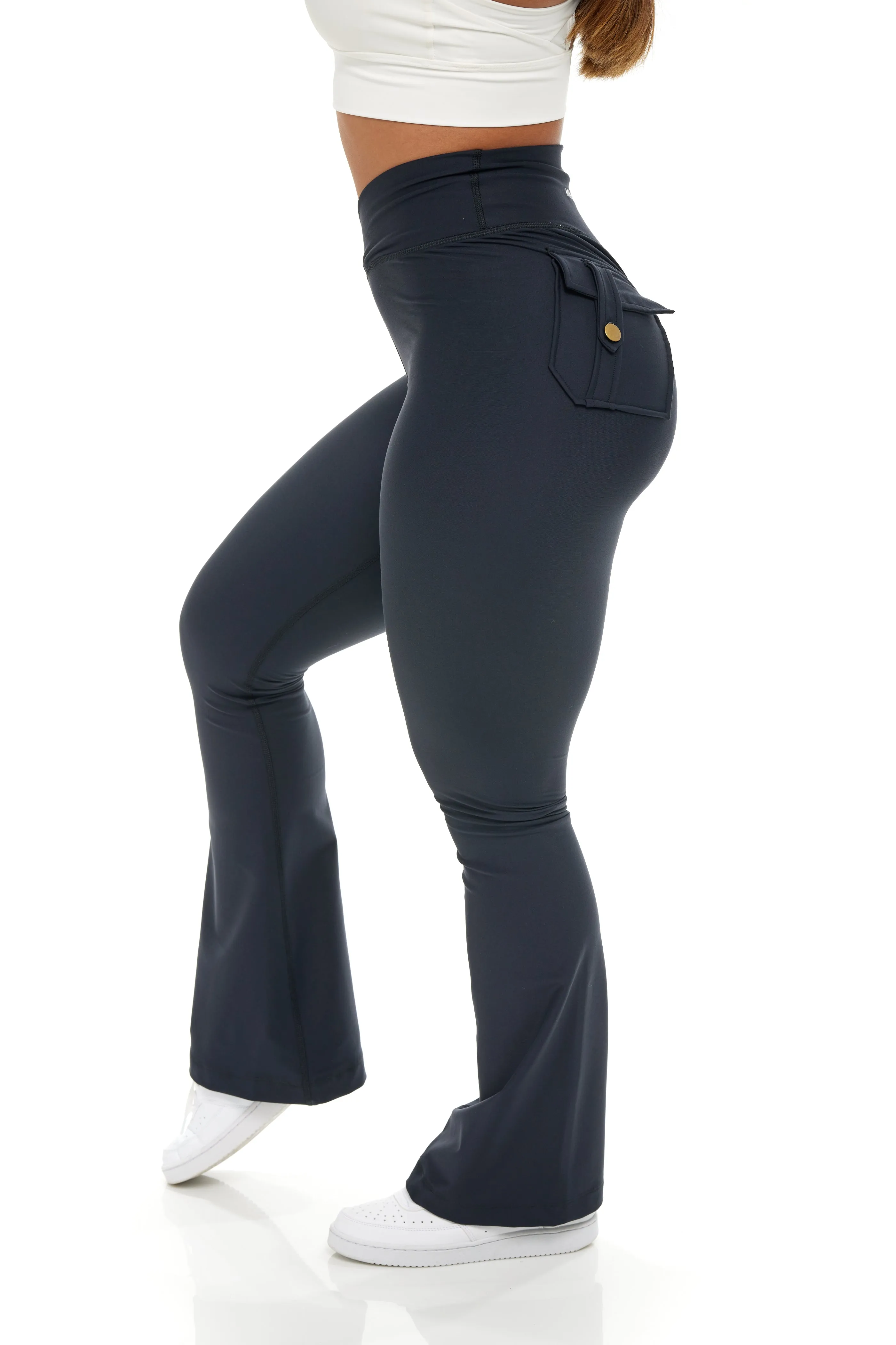 Curve-V Cargo Flare Leggings