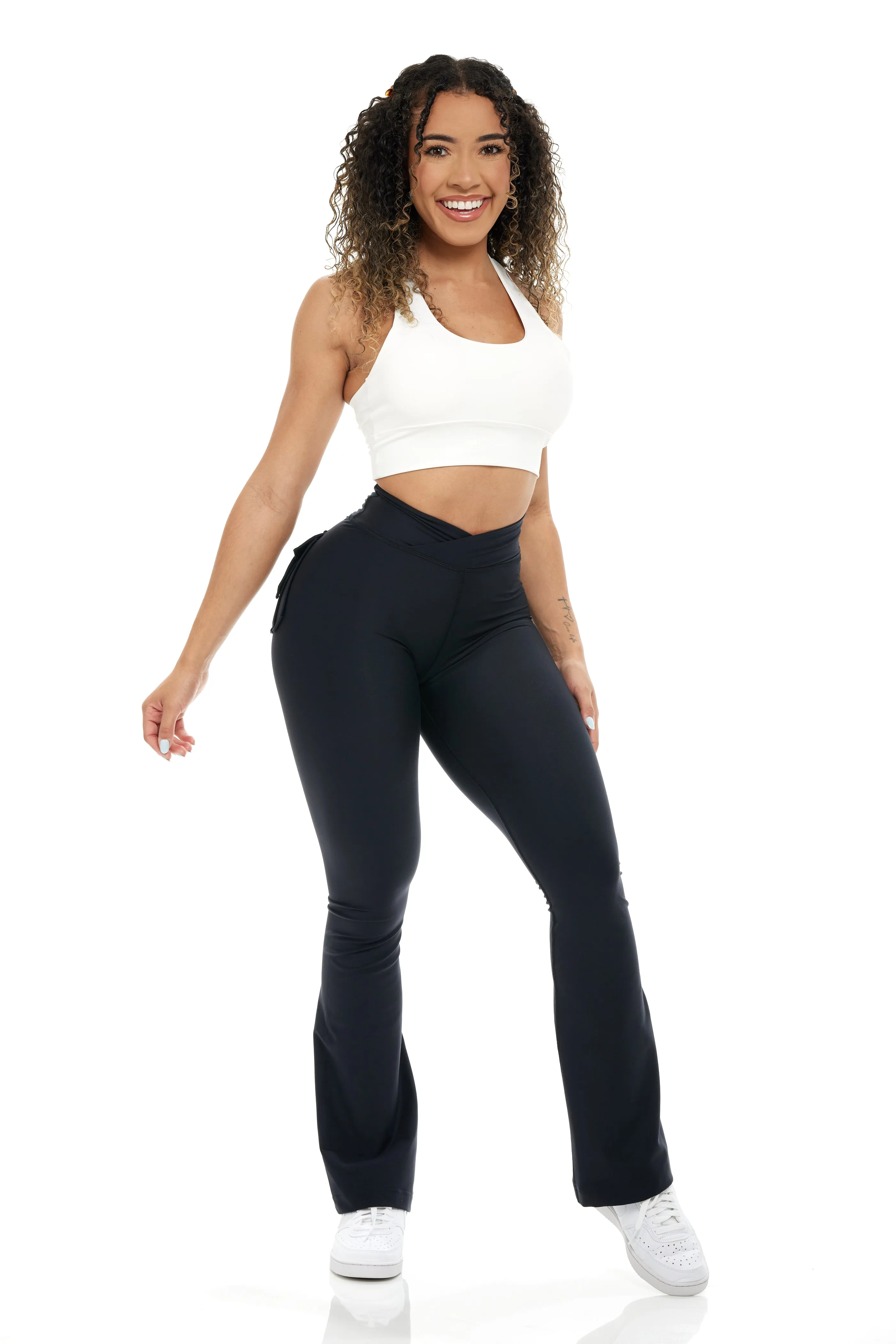 Curve-V Cargo Flare Leggings