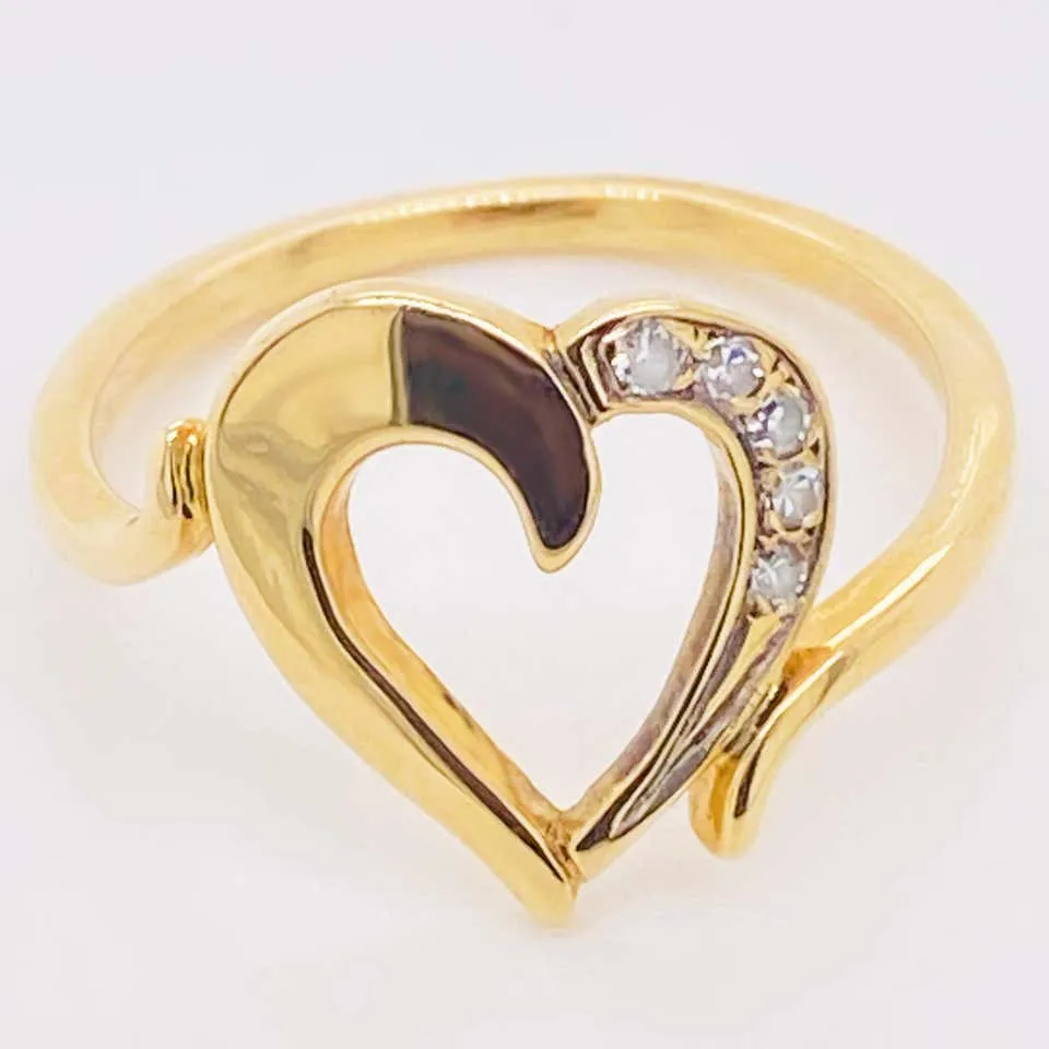 Diamond Open Heart Ring