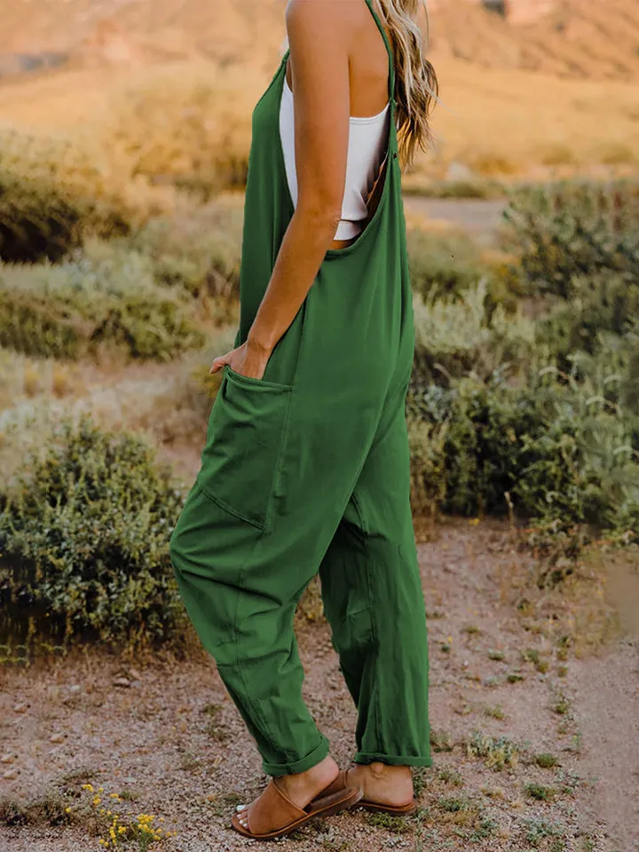 Double Take, Sleeveless V-Neck Pocketed Jumpsuit