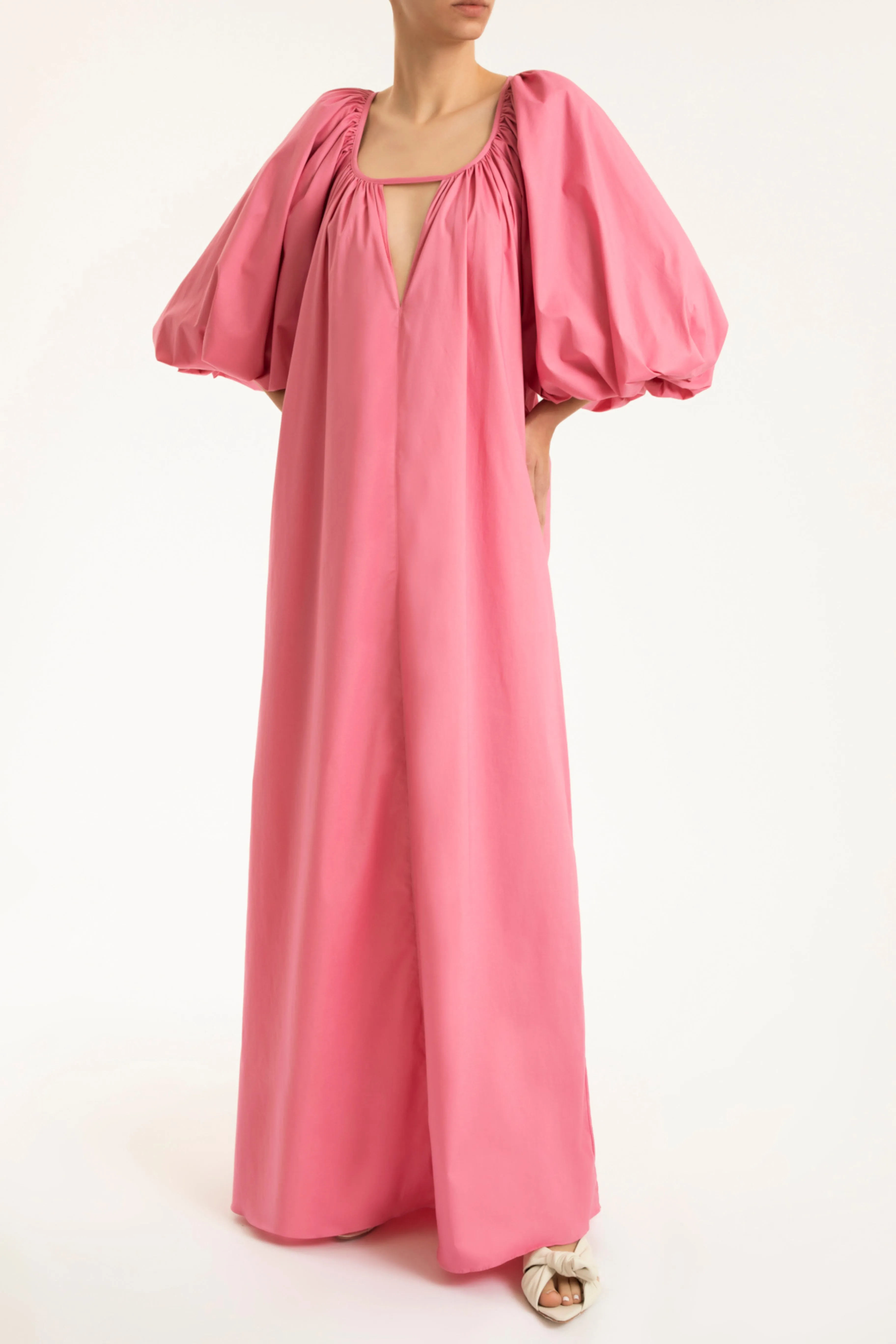 Effortless Chic Puff-Sleeved Long Dress