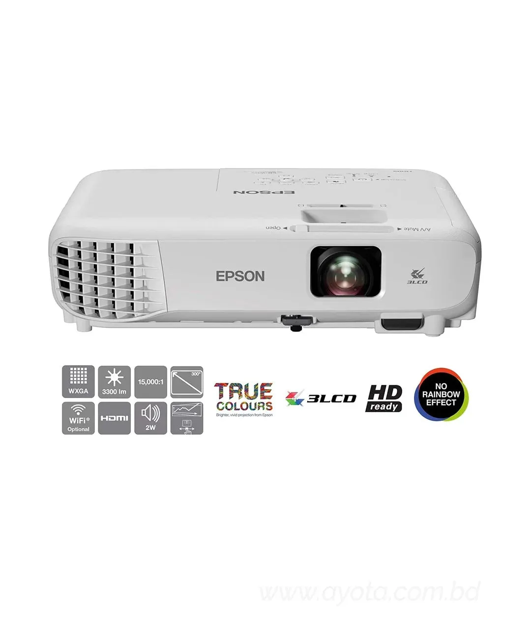 Epson EB-W05 3300 Lumens WXGA 3LCD Multimedia Projector