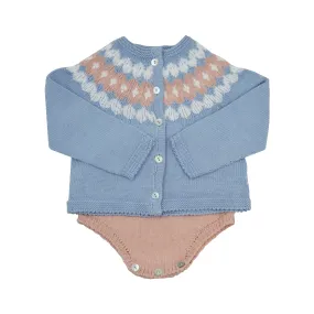 Fair Isle Cardigan Set | Rose (9M, 12M, 24M)