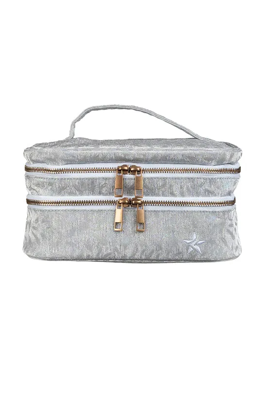 Feather in Opalescent Rebel Glam & Go Travel Case with White Zipper