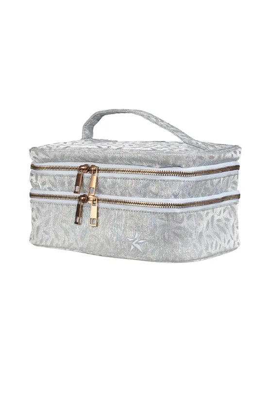 Feather in Opalescent Rebel Glam & Go Travel Case with White Zipper