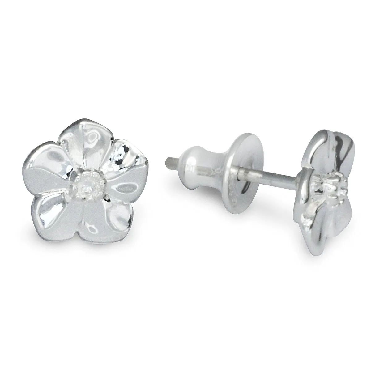 Forget-Me-Not Silver Stud Earrings