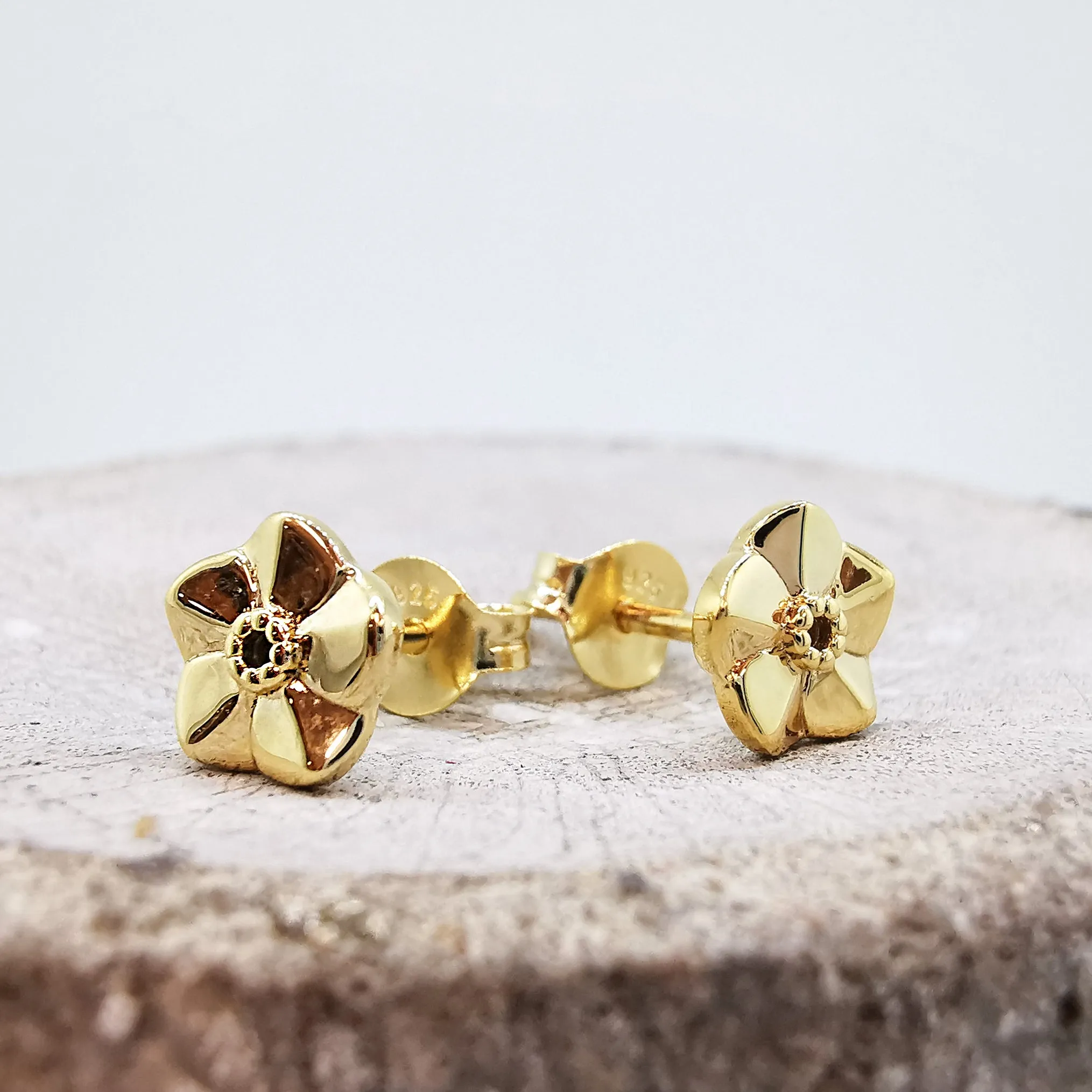 Forget-Me-Not Tiny Gold Vermeil Stud Earrings