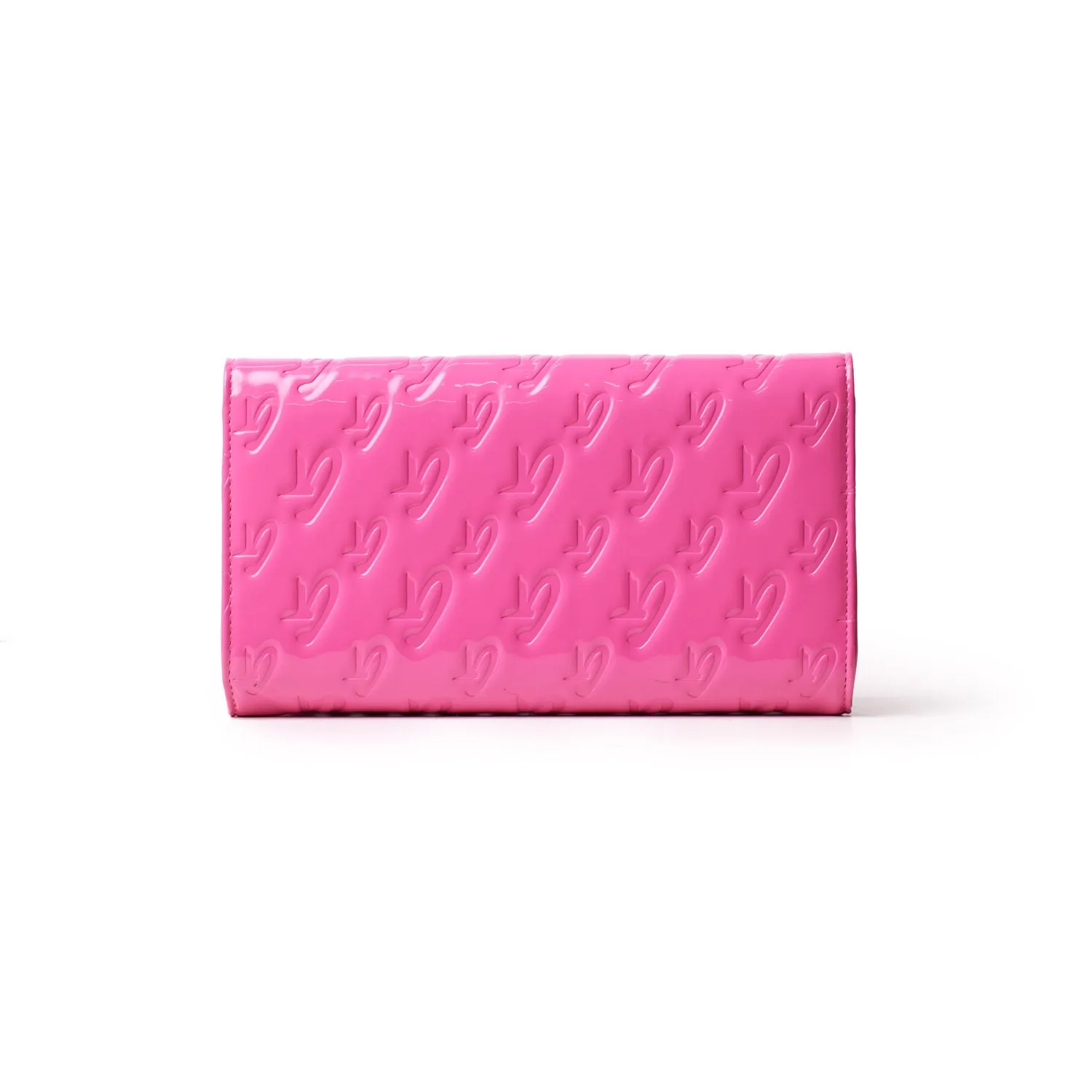 GLAM-AHOLIC MONOGRAM TRAVEL WALLET MIRROR HOT PINK