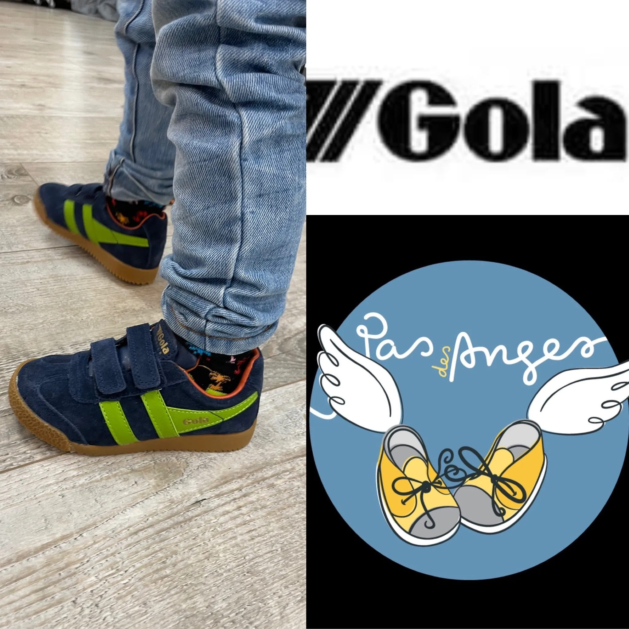 GOLA HARRIER strap marine vert basket sneakers