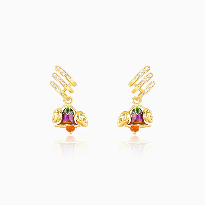 Golden Bell Mallow Budding Earrings