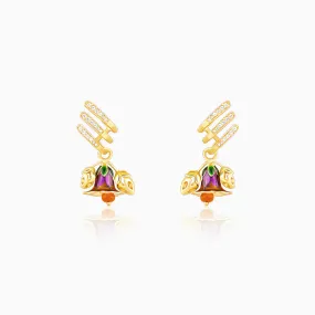 Golden Bell Mallow Budding Earrings